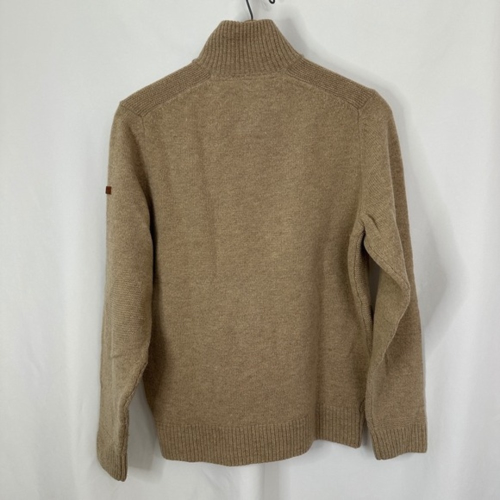 Ben Sherman Quarter Zip Sweater Pullover Ribbed Knit Wool Blend Beige Men Medium - Picture 5 of 13